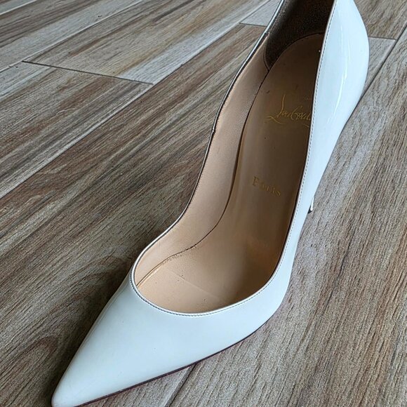 Christian Louboutin Kate 100mm White Patent Leather Pumps Eur. 10.5 - Picture 8 of 16
